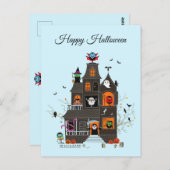 Funny Happy Halloween Haunted House People Briefkaart (Voorkant / Achterkant)