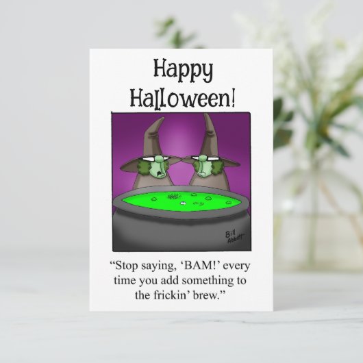 Funny Happy Halloween Humor Wenskaart (Staand voorkant)