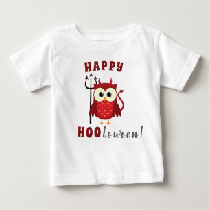 Funny Happy Halloween Owl Devil Trick or treat