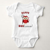Funny Happy Halloween Owl Devil Trick or treat Romper (Voorkant)