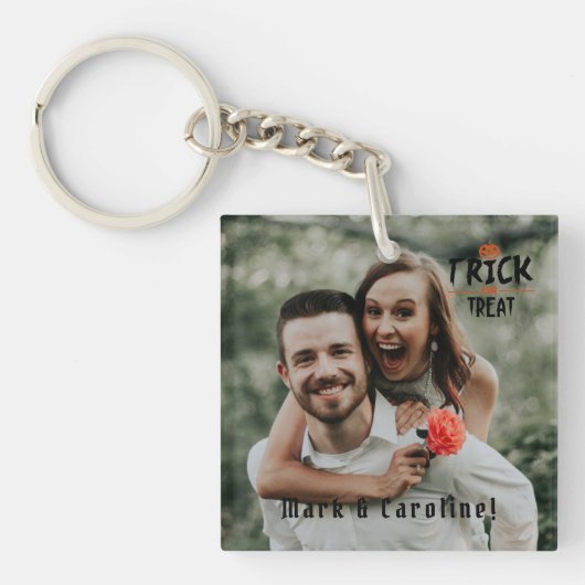 Funny Happy Halloween Pumpkin Sleutelhanger (Voorkant)