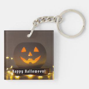 Funny Happy Halloween Pumpkin Sleutelhanger