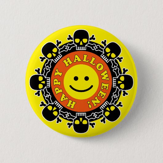 Funny Happy Halloween Ronde Button 5,7 Cm (Voorkant)
