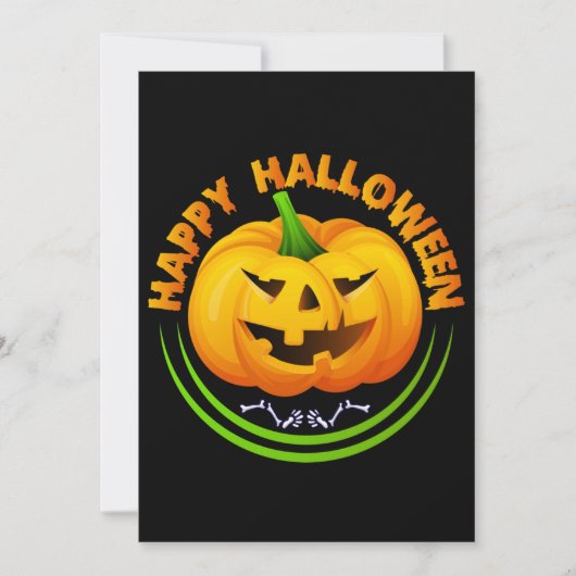 Funny Happy Halloween Scary Pumpkin Halloween Kaar Feestdagenkaart (Voorkant)
