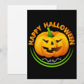 Funny Happy Halloween Scary Pumpkin Halloween Kaar Feestdagenkaart (Voorkant / Achterkant)