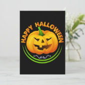 Funny Happy Halloween Scary Pumpkin Halloween Kaar Feestdagenkaart (Staand voorkant)