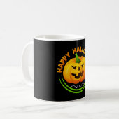 Funny Happy Halloween Scary Pumpkin Koffiemok (Voorkant links)
