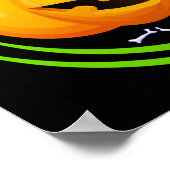 Funny Happy Halloween Scary Pumpkin Poster (Hoek)
