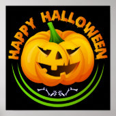 Funny Happy Halloween Scary Pumpkin Poster (Voorkant)