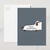 Funny Happy hallowiener wiener-wiener-hond geest h Briefkaart (Voorkant / Achterkant)