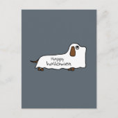 Funny Happy hallowiener wiener-wiener-hond geest h Briefkaart (Voorkant)