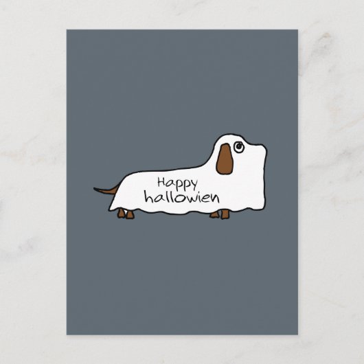 Funny Happy hallowiener wiener-wiener-hond geest h Briefkaart (Voorkant)