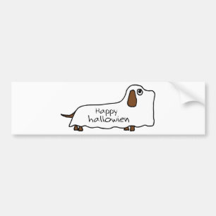 Funny Happy hallowiener wiener-wiener-hond geest h Bumpersticker