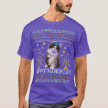 Funny Happy Hanukcat Ugly Hanukkah Maine Coon Cat T-shirt<br><div class="desc">Grappig Happy Hanukcat Ugly Hanukkah Maine Coon Cat Jewish .</div>