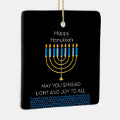 Funny Happy Hanukkah Cute Blue Chanukah Unique Keramisch Ornament (Rechts)