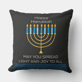 Funny Happy Hanukkah Cute Blue Chanukah Unique Kussen