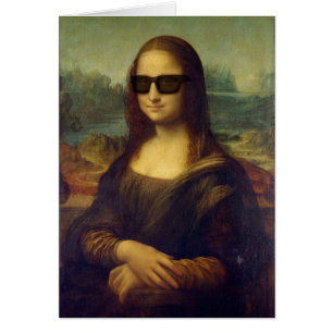 Funny Happy Hipster Mona Lisa in Shades