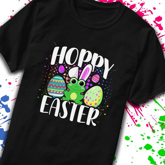 Funny Happy Hoppy Easter Cute Frog Bunny Ears T-shirt