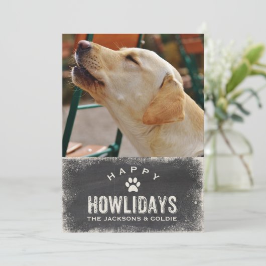 Funny Happy Howholidays Hondenliefhebber Kerstmis  Feestdagenkaart (Staand voorkant)