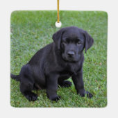 Funny Happy Howlidays Dog Photo and Name Custom Keramisch Ornament (Achterkant)
