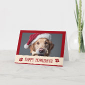 Funny Happy Howlidays! Dog Santa Hat Photo Custom  Kaart (Voorkant)
