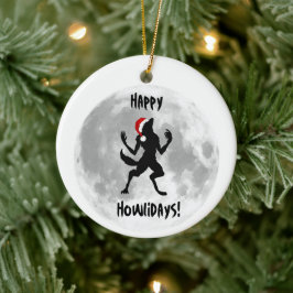 Funny Happy Howlidays Dogman Weerwolf Ornament