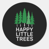 Funny Happy Little Trees Camng  Ronde Sticker (Voorkant)
