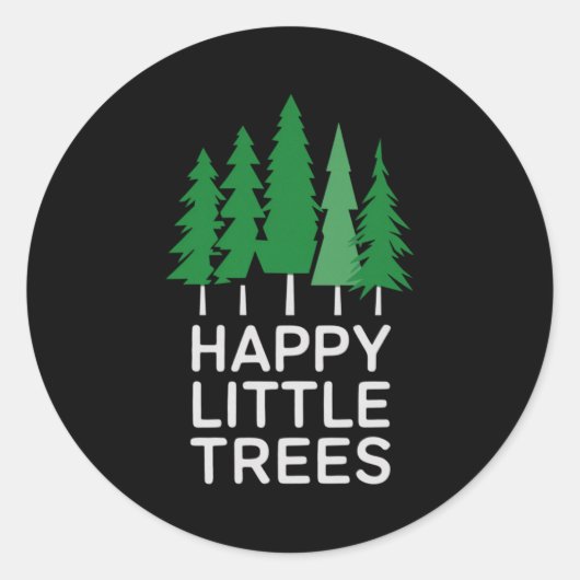 Funny Happy Little Trees Camng  Ronde Sticker (Voorkant)