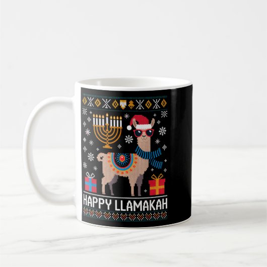 Funny Happy Llamakah Llama With Menorah  Koffiemok (Links)