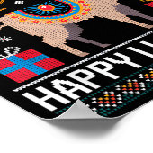 Funny Happy Llamakah Llama With Menorah Poster (Hoek)