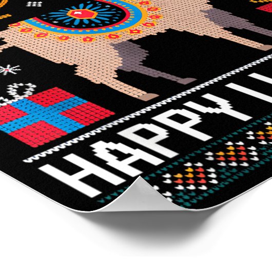 Funny Happy Llamakah Llama With Menorah  Poster (Hoek)