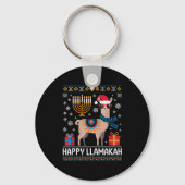 Funny Happy Llamakah Llama With Menorah  Sleutelhanger (Voorkant)