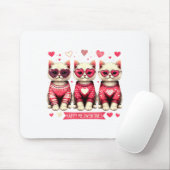 Funny Happy Meowentines Cute Valentine Cats Love C Muismat (Met muis)
