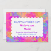 Funny Happy Mothers Day Waterverf op persoonlijke  (Voorkant)