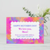 Funny Happy Mothers Day Waterverf op persoonlijke (Staand voorkant)