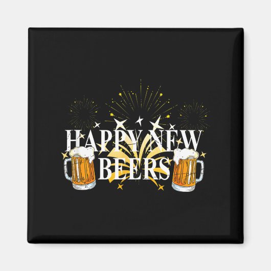 Funny Happy New Beers Drinking 2021 Nye Party Happ Magneet (Voorkant)