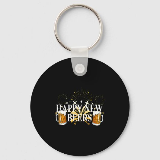 Funny Happy New Beers Drinking 2021 Nye Party Happ Sleutelhanger (Voorkant)