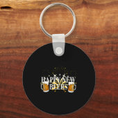 Funny Happy New Beers Drinking 2021 Nye Party Happ Sleutelhanger (Voorkant)