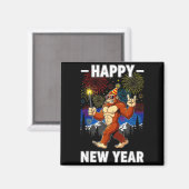 Funny Happy New Year 2026 Bigfoot Lovers New Years Magneet (Voorkant / Achterkant)