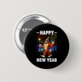 Funny Happy New Year 2026 Bigfoot Lovers New Years Ronde Button 5,7 Cm (Voorkant /achterkant)