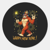 Funny Happy New Year 2026 Bigfoot Lovers New Years Ronde Sticker (Voorkant)
