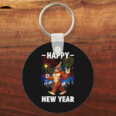 Funny Happy New Year 2026 Bigfoot Lovers New Years Sleutelhanger (Voorkant)
