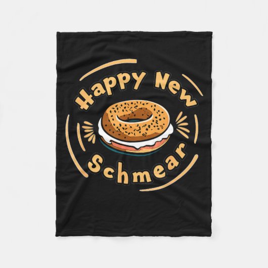 Funny Happy New Year Bagel &amp; Schmear Jewish Br Fleece Deken (Voorkant)