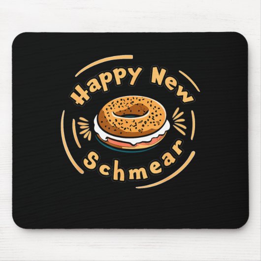 Funny Happy New Year Bagel & Schmear Jewish Br Muismat (Voorkant)