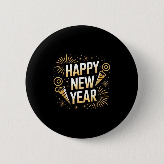 Funny Happy New Year Couple Matching  Ronde Button 5,7 Cm (Voorkant)