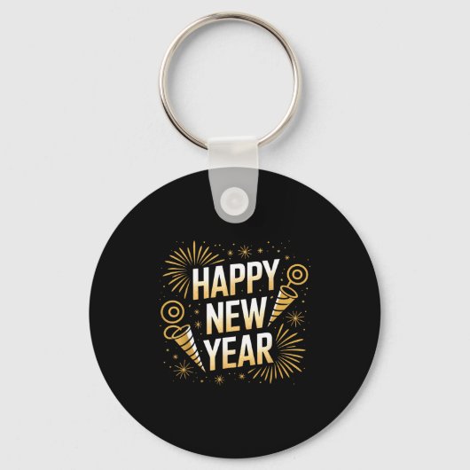 Funny Happy New Year Couple Matching Sleutelhanger (Voorkant)