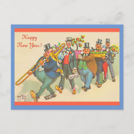 Funny Happy New Year Parade Vintage 1930 s Image Briefkaart