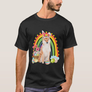 Funny Happy Paaseieren Bunny Shiba Inu Hondenliefh T-shirt