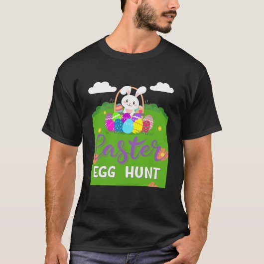 Funny Happy Paast Hunt Cute Bunny Ears Zister T-shirt (Voorkant)