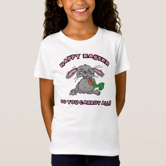 Funny Happy Paaster Bunny Kinder T-shirt (Voorkant)